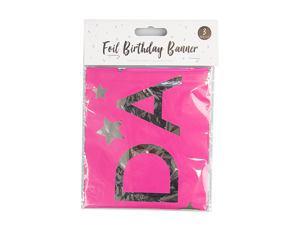 Bright Foil Happy Birthday Banner (3m)
