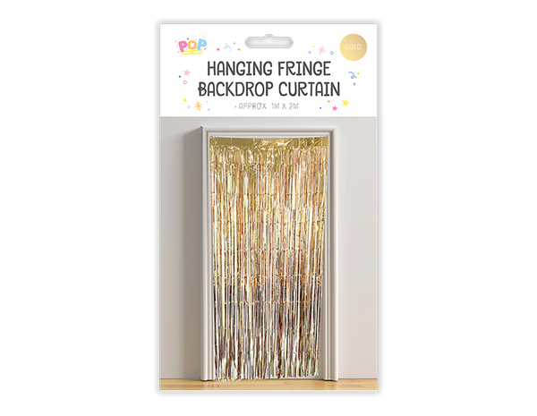 Metallic Fringe Backdrop Curtain