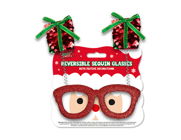 Reversible Sequin Christmas Glasses