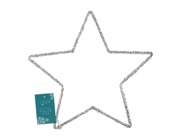 Glittery Hanging Star Decoration - (35cm)