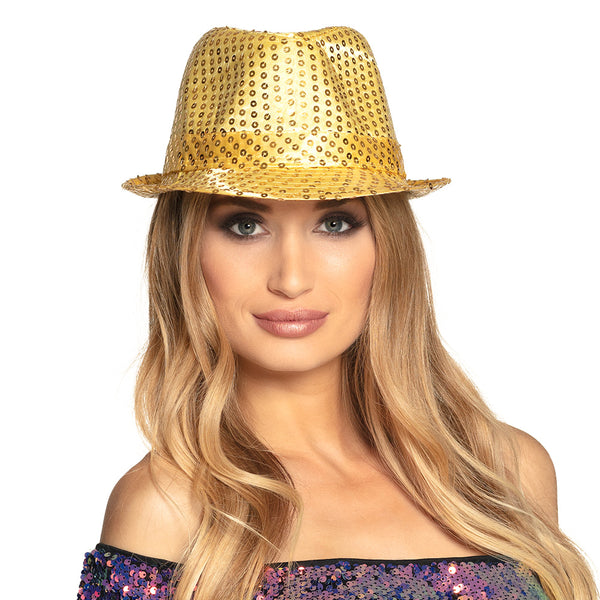 Hat Popstar sequins gold