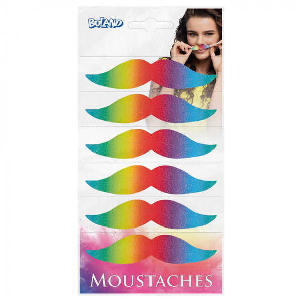 Moustaches Rainbow fantasy - (6 pack)
