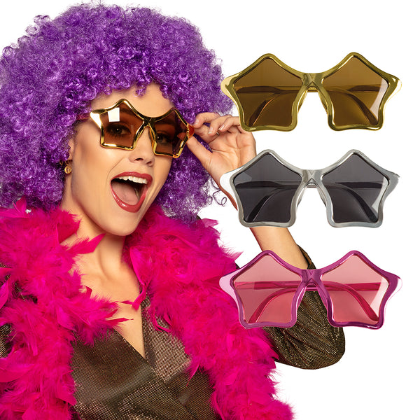 Party glasses Star in 3 Assorted Colours