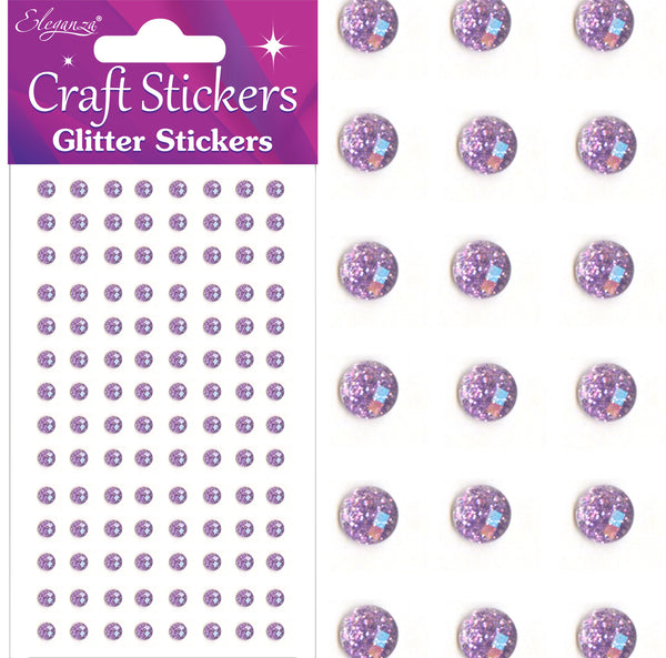 Eleganza Craft Stickers 4mm 112 Glitter gems Lavender No.45