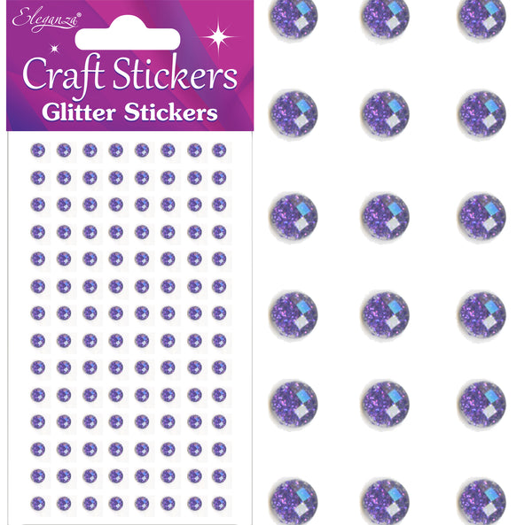 Eleganza Craft Stickers 4mm 112 Glitter gems Purple No.36