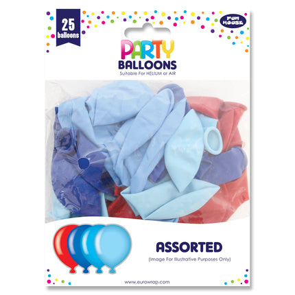 PARTY BALLOONS BLUE - (25 Pack)