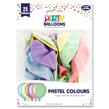 PARTY BALLOONS PASTEL - (25 Pack)