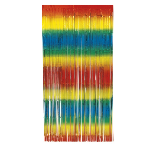 Rainbow Foil Fringe Door Curtain - (3.25 ft x 6.5 ft)