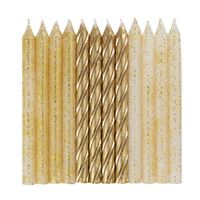 Glitter and Gold Spiral Birthday Candles  - (24 Pack)
