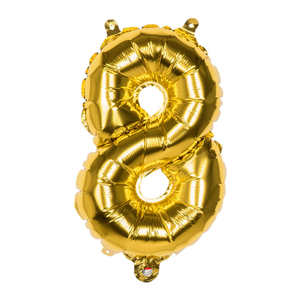 Foil balloon '8' gold - (66 cm)