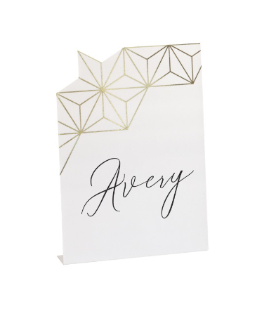 Modern Gold & Purple Place Cards - Foil Stamping - (6 Pack)