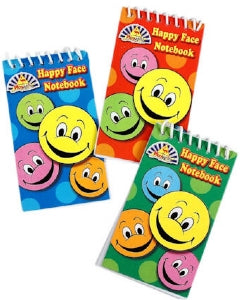 Happy Face Spiral Notebook - (9.5x5.5cm)