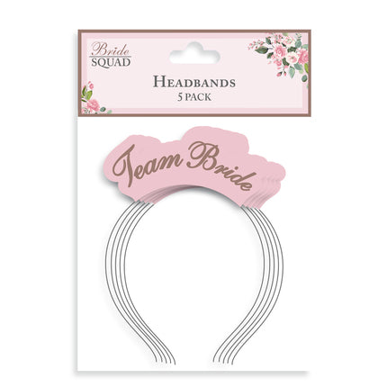 Team bride head band paper - ( 5 Pack)