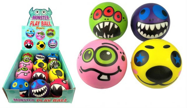 Foam Monster Play Ball in 6 Assorted Designs - (7.5cm)