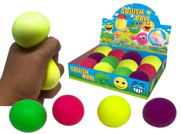 Squishy Neon Stress Ball - (6cm) in 4 Assorted Colours