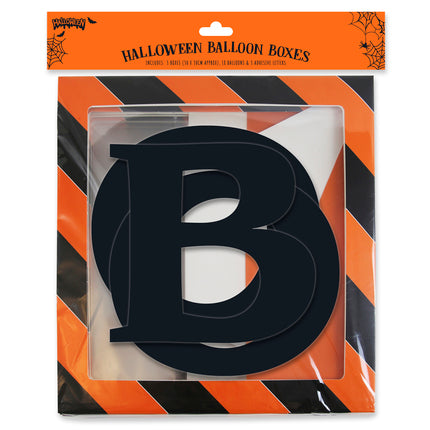 HALLOWEEN ORANGE/BLACK BALLOON BOX