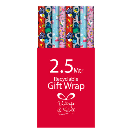 KIDS 1 GIFTWRAP in 4 Assorted Designs - (2.5M )