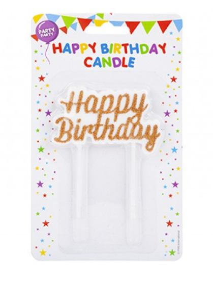 HAPPY BIRTHDAY GLITTER CANDLES in Rose gold Colour