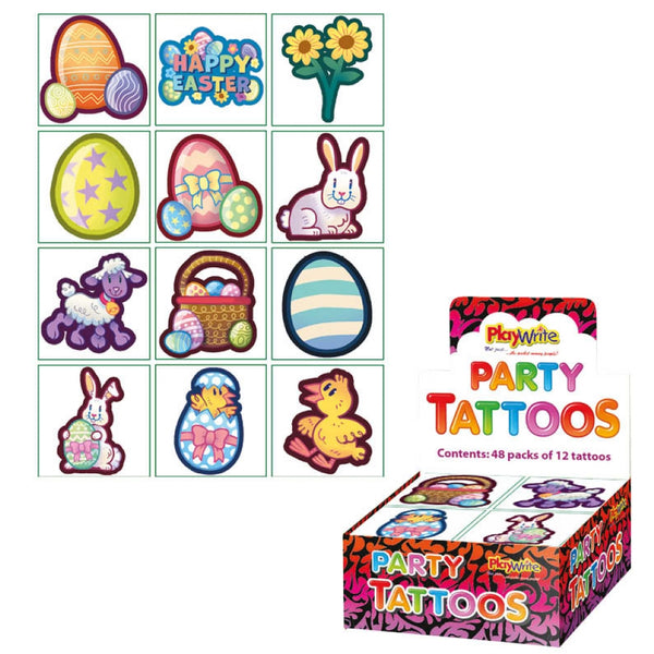 Easter Tattoos 4x4cm - (12 Pack)