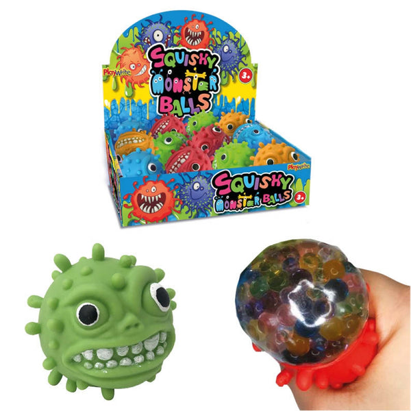 Squishy Monster Bead Balls in 4 Assorted Designs - (6cm)