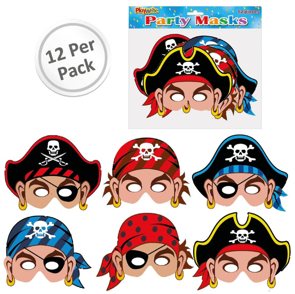 Pirate Card Masks  - (12 Pack)