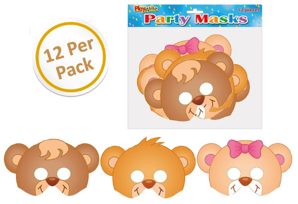 Teddy Bears Card Masks  - (12 Pack)