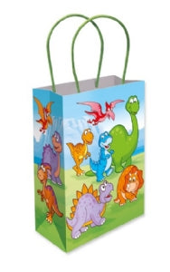 Dinosaur Paper Bag W/Handles - (16x22x9cm)