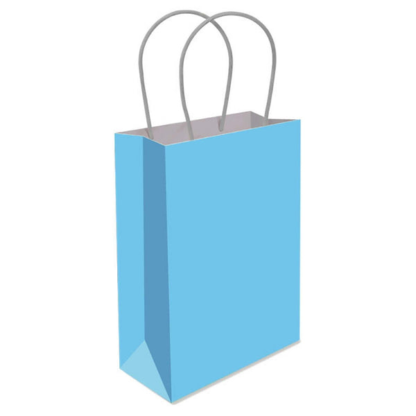 Baby Blue Paper Bag With Handles - (16x22x9cm)