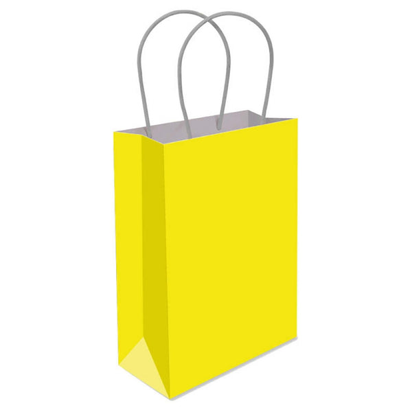 Yellow Paper Bag With Handles - (16x22x9cm)