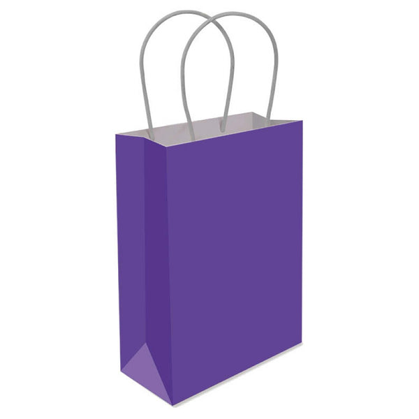 Purple Paper Bag With Handles - (16x22x9cm)