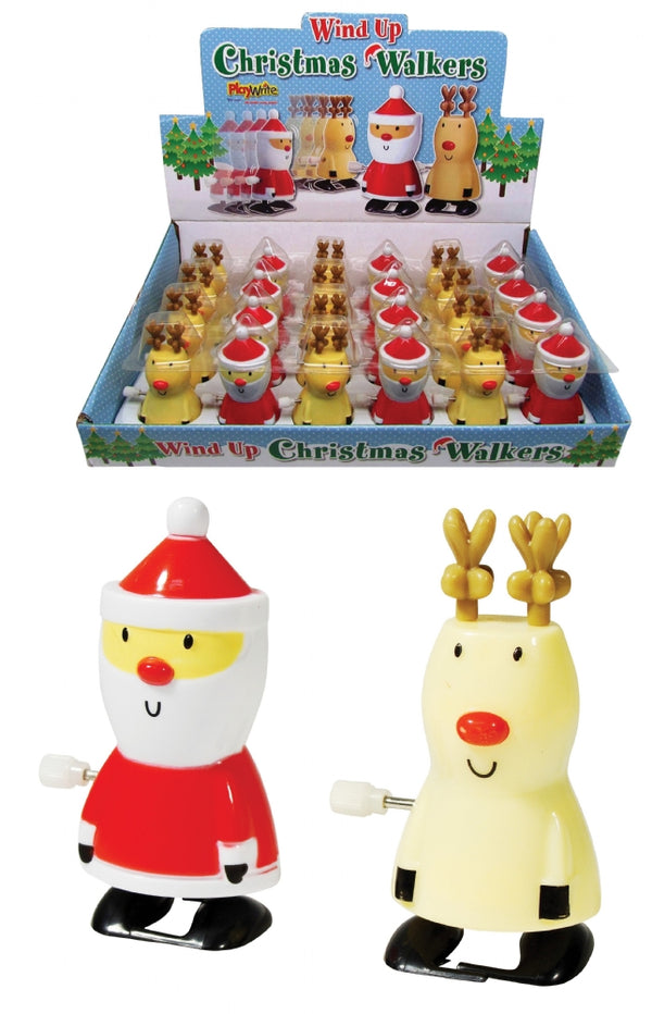Wind Up Christmas Walkers in 2 Assorted Designs -(8cm)