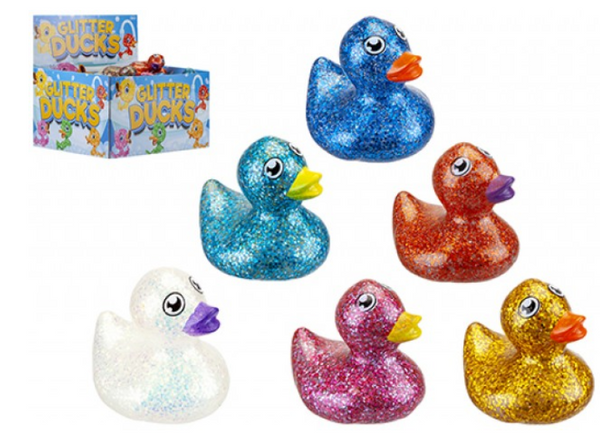 GLITTER DUCKIES in 6 ASSORTED COLOURS- (4.5CM )