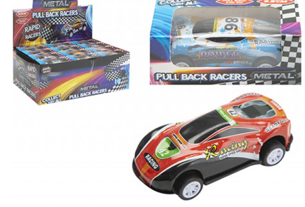 PULL BACK ALLOY CAR IN 4 ASSORTED DESIGNS - (6.5 cm)