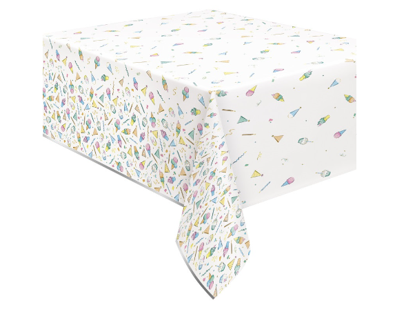 Rainbow Birthday Sweets Rectangular Foil Table Cover - Short Fold - (54" x 84" )