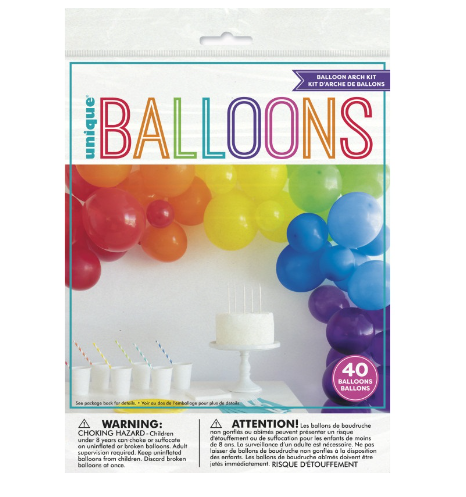 Rainbow Latex Balloon Arch Kit - (40 Pack)