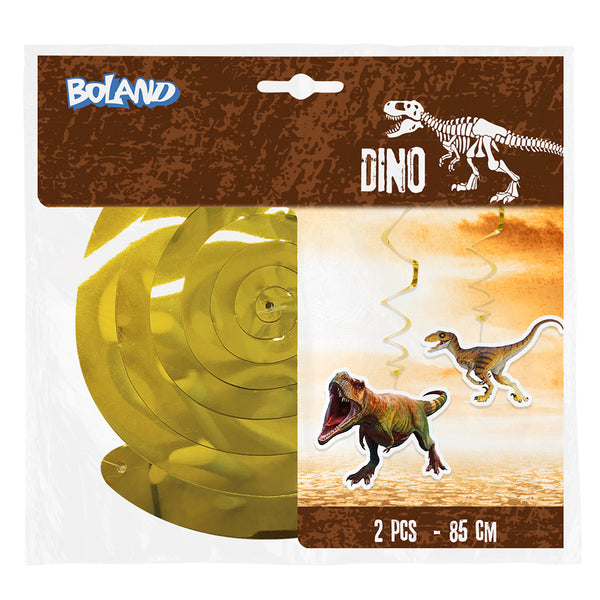 Decoration swirls T-Rex double sided (85 cm) - (2 Pack)