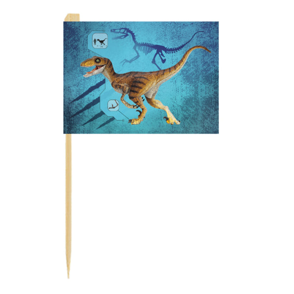 Flag picks T-Rex (7 cm) - (24 Pack)