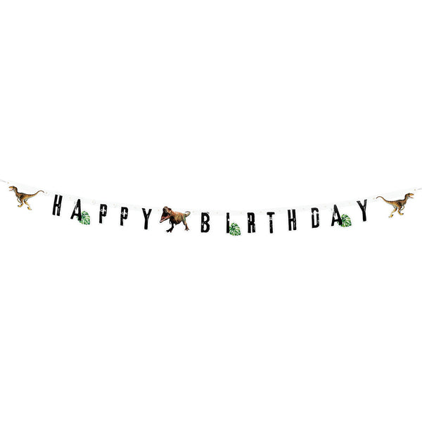 Cardboard letter banner T-Rex 'Happy Birthday'