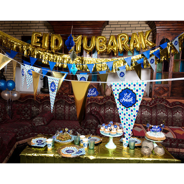 Foil bunting 'Eid Mubarak' (30 x 20 cm)(6 m)