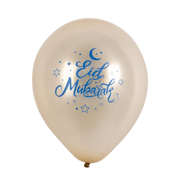 Latex balloons 'Eid Mubarak' double sided (25cm) - (6 Pack)