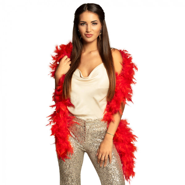 Feather boa red 50g - (180 cm)