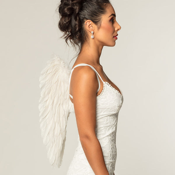 Angel wings folded white - (50 x 50 cm)