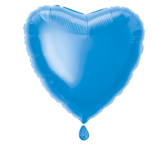 Solid Heart Foil Balloon Royal Blue - (18")