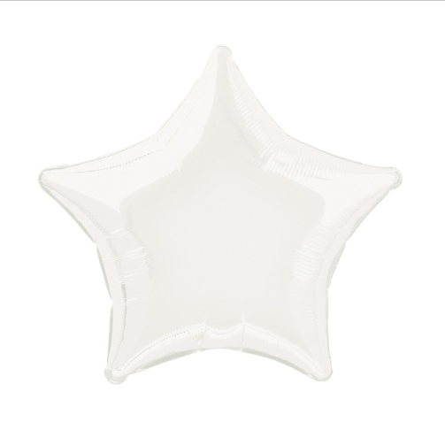 Solid Star Foil Balloon White - (20")