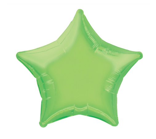 Solid Star Foil Balloon Lime Green - (20")