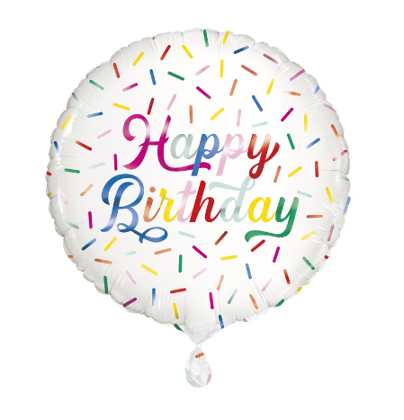 Birthday Sprinkle Happy Birthday Round Foil Balloon Package - (18")