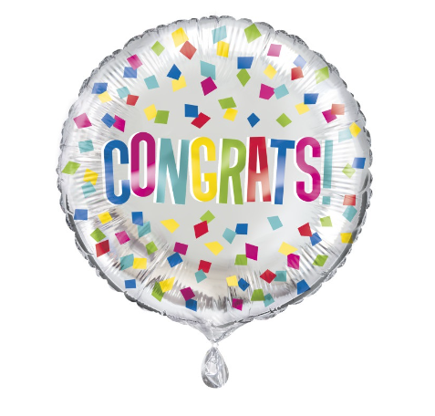 Colorful Congrats Round Foil Balloon - (18")