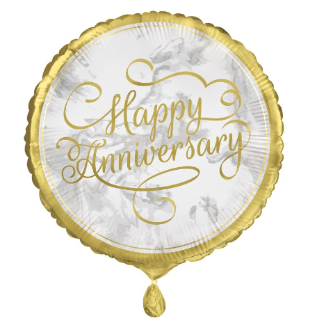 Gold Anniversary Round Foil Balloon - (18" )