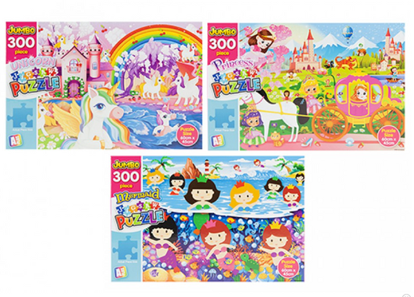 JUMBO PUZZLE GIRL 300 PIECES in 3 ASSORTED DESIGNS