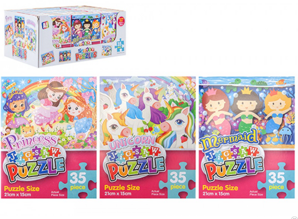 PUZZLE for GIRL 35 PIECES IN 3 ASSORTED DESIGNS